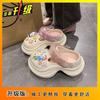 Cartoon cute Hello Kitty hole shoes women 2025 summer wear thick soles increase height non-slip lightweight two wear slippers women