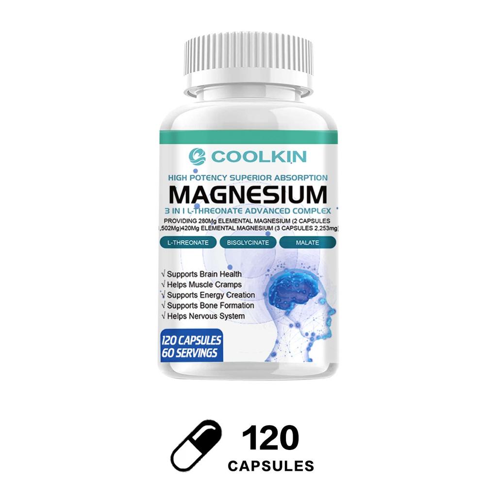 Capsule composite di magnesio tre-in-uno, contenenti magnesio L-treonato, magnesio taurinato, magnesio glicinato, adatte per adulti.
