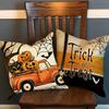 Spooky Halloween Pillow Covers Trick Or Treat, Happy Halloween, And Pumpkin Designs Sofa Cushion Cover