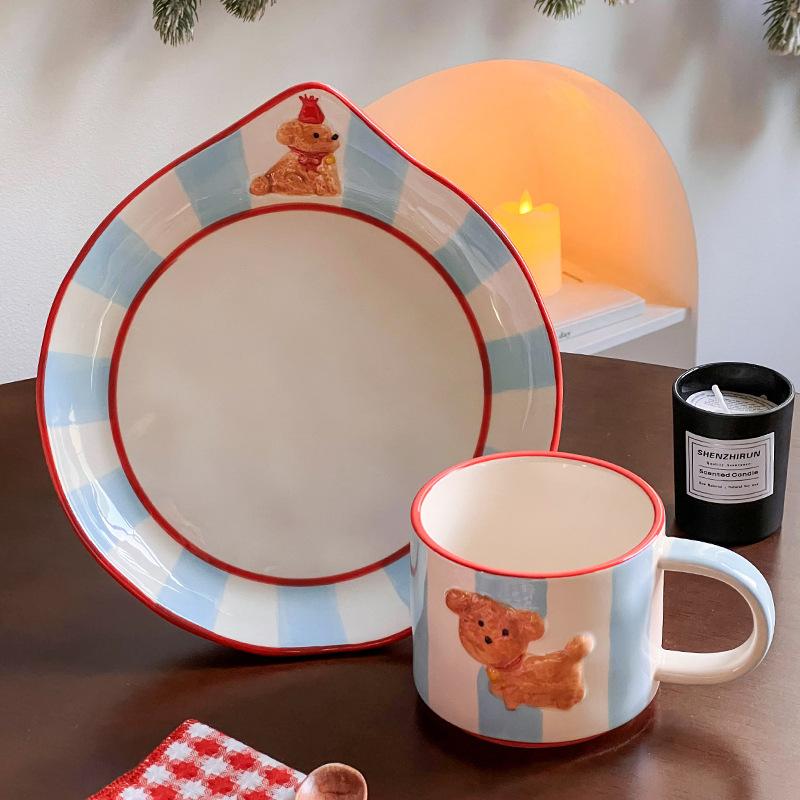 

Mugs Water Cup Mark Cup Korean Cute Hand Painted Birthday Dog Ceramic Coffee Cups Set Stanley Cups Coffee Mug Kitchen Drinkware 330ml