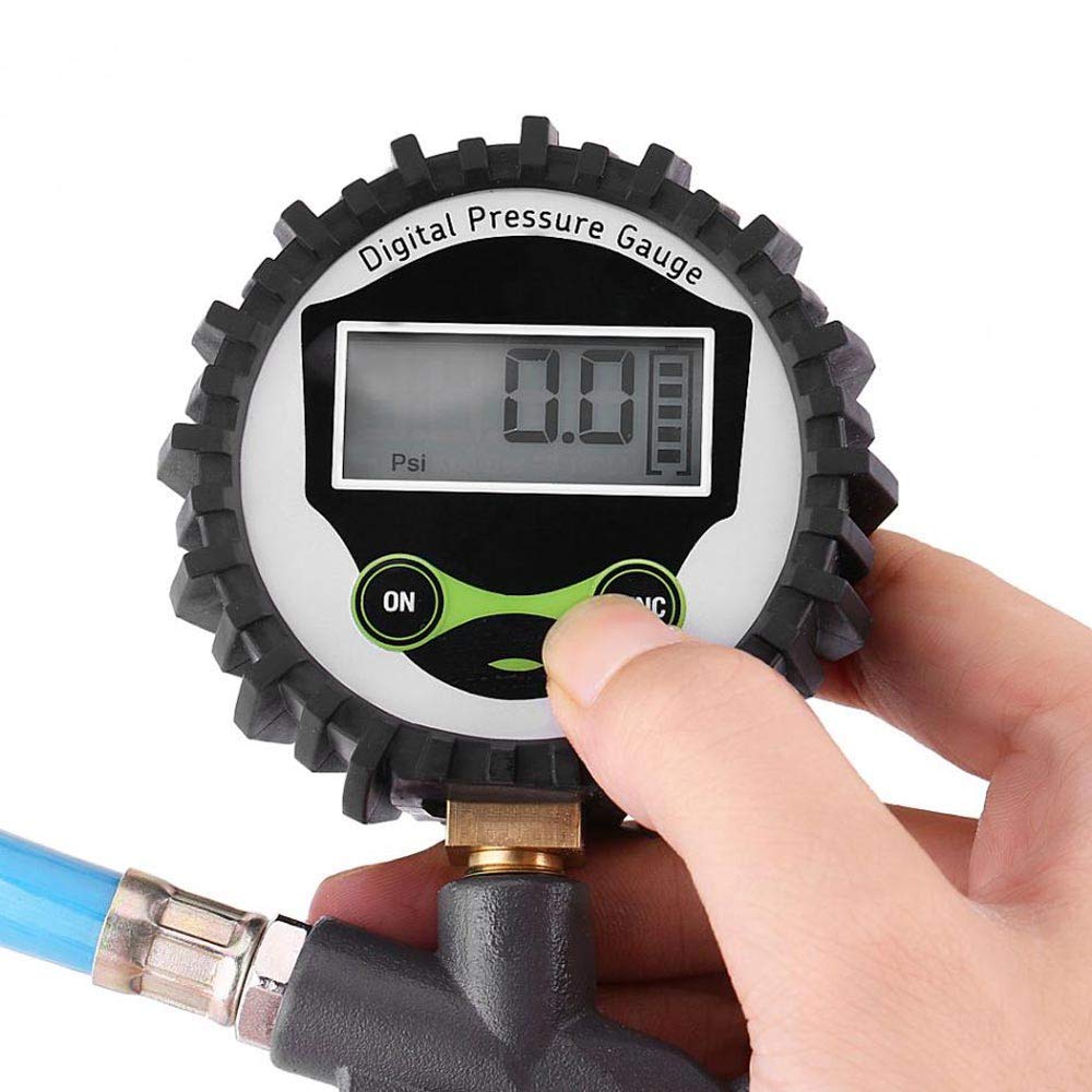 zmart 0-220psi 0-16bar Digital Tire Pressure Gauge, Tire Pressure Inflator Gauge Meter Tester Manometer