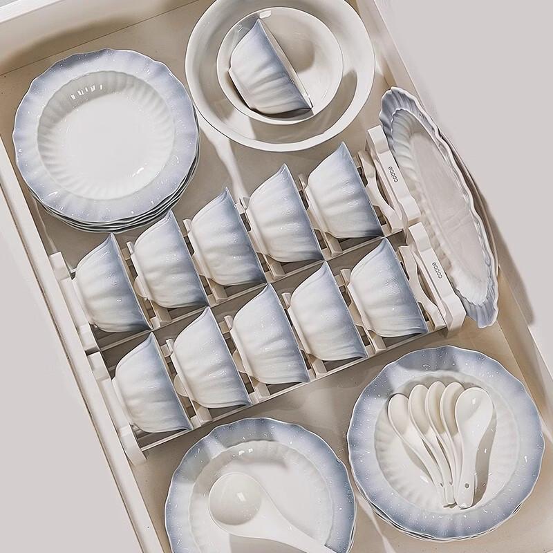 Underglaze Bone China 3-Compartment Dumpling Plate Set