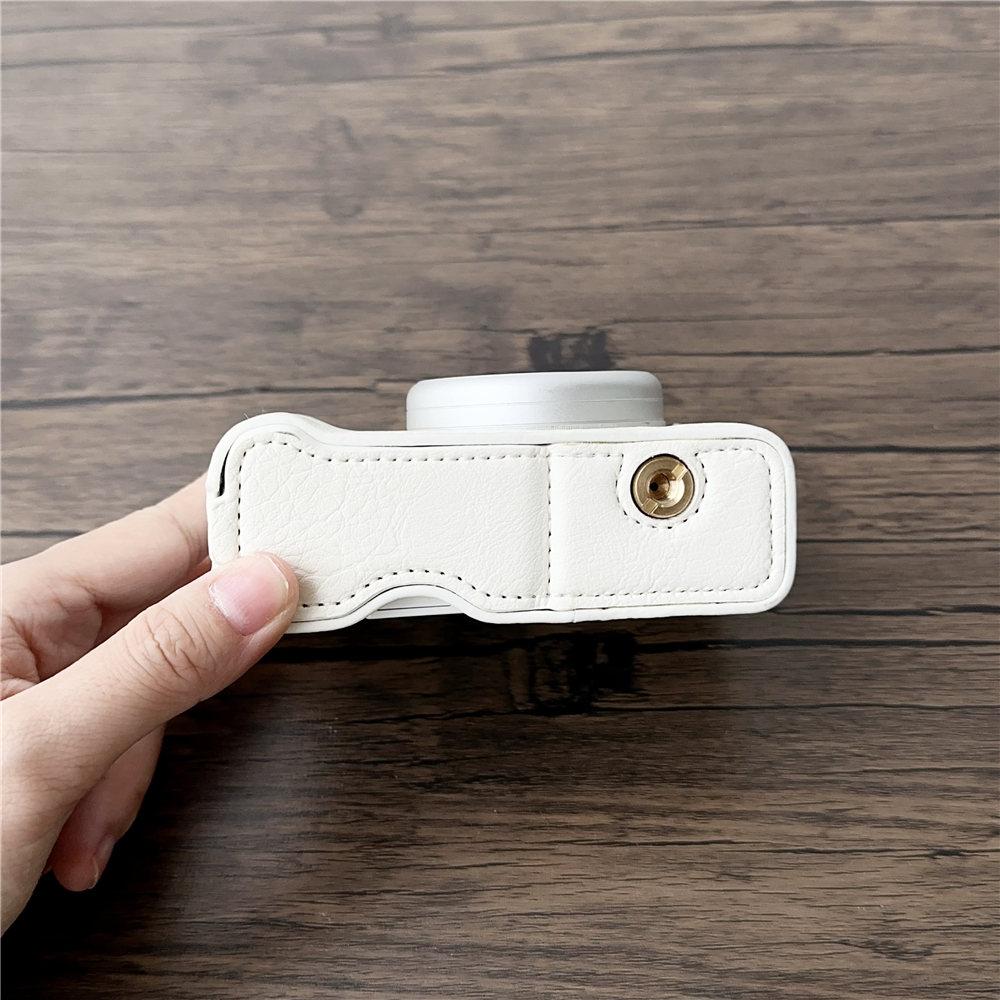 Handgefertigte PU-Leder Kamera Halbtasche für Sony ZV1F ZV-1F ZV-1M2 ZV1M2 Bodenöffnende Gehäuseabdeckung