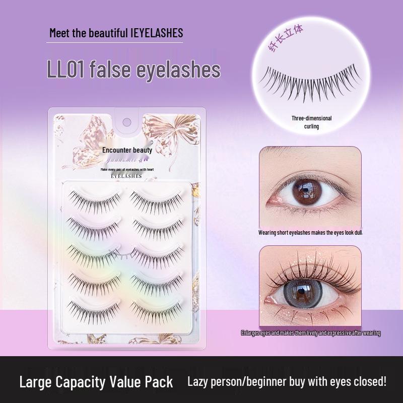 

Little Fairy Fox LL01 Girl Group Style Natural-Look False Eyelashes for Beginners Single Box [No Tools]