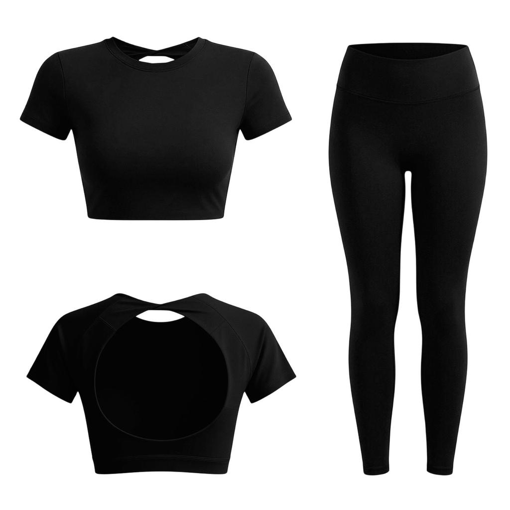 Women's Casual High-Waisted, Butt-Lifting, Skinny Yoga Pants And Outdoor Sports Long Pants Set