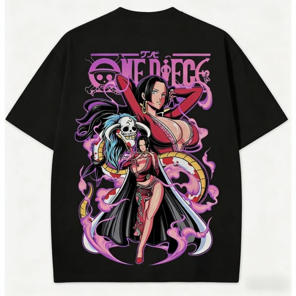 

One Piece Boa Hancock Pure Cotton TShirt Vintage Streetwear Casual Loose Fit S
