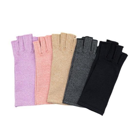 1 Pair Fitness Gloves Breathable Moisture Wicking Half Finger Open Fingers Effective Joint Pain Relief Three Sizes Optional Fingerless