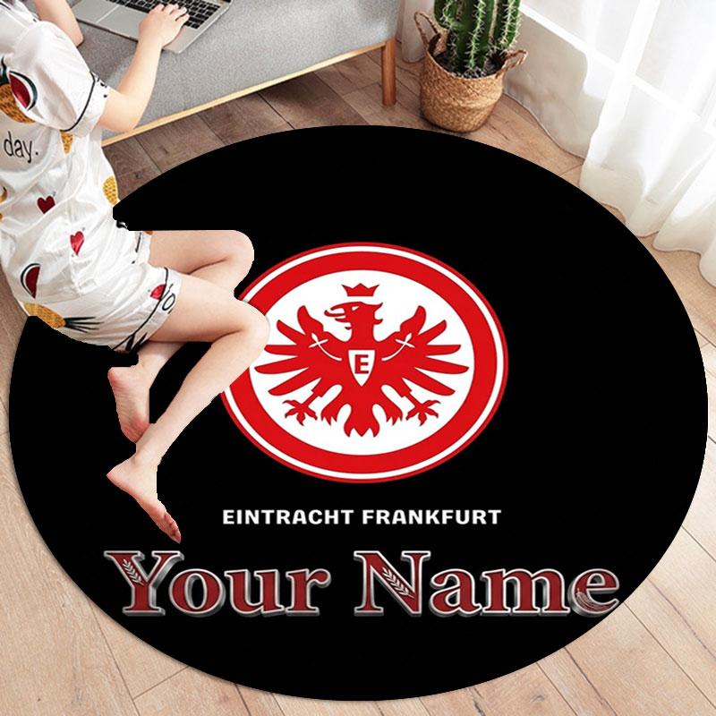 Eintracht Frankfurt Custom Name Round Area Rug,Carpet Rug for Living Room Bedroom Sofa Playroom Decor,Non-slip Floor Mat