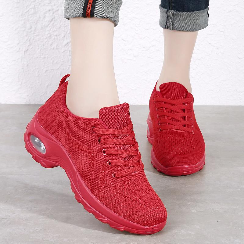 Dance shoes Red square dance shoes Soft-soled dance shoes Sneakers Mesh breathable 35