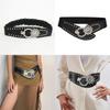 Waist Retro Metal Belt With Floral Water Digger Decor For Women Skirts Outerwear