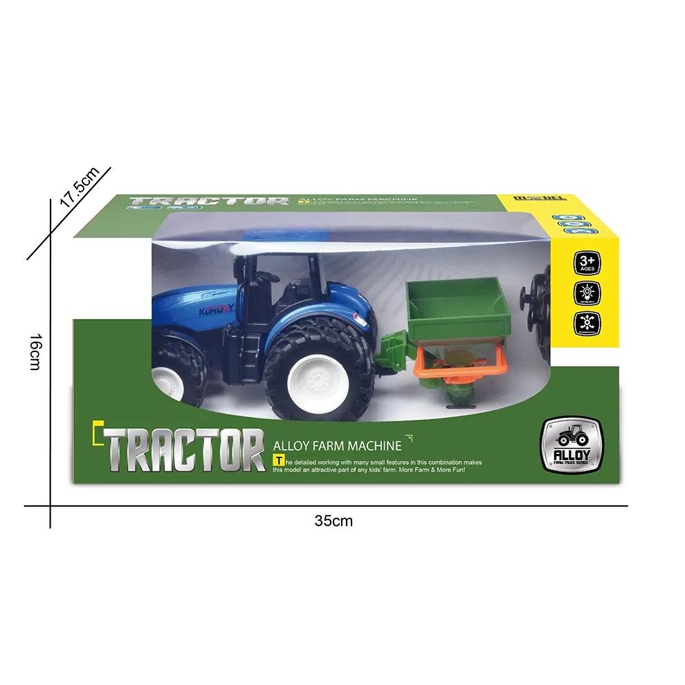 Remote Controlled Tractor Spreader Rubber Wheels Light Sound Blue