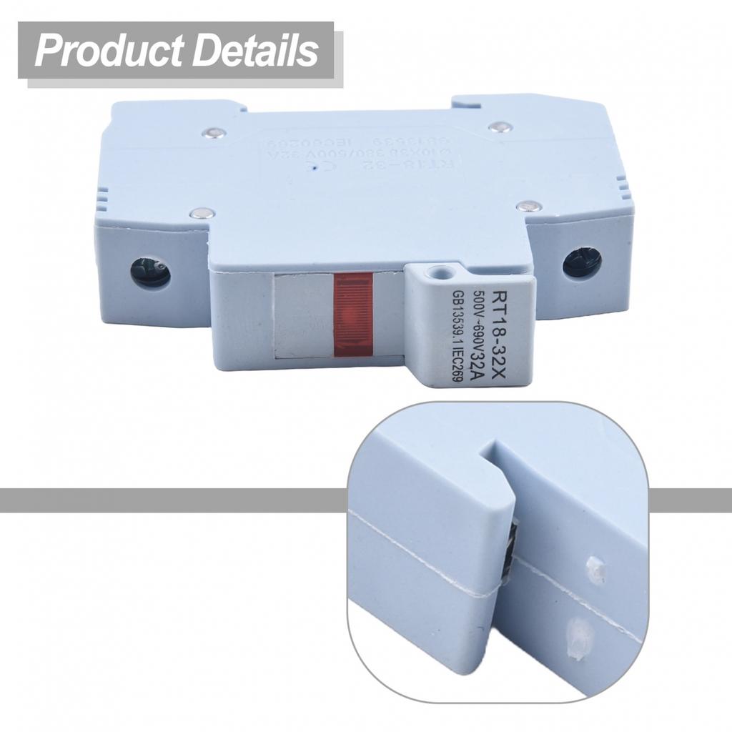 Porta-fusível 32A RT18-32X Base de fusível Montagem em trilho DIN Porta-fusível Design com fivela