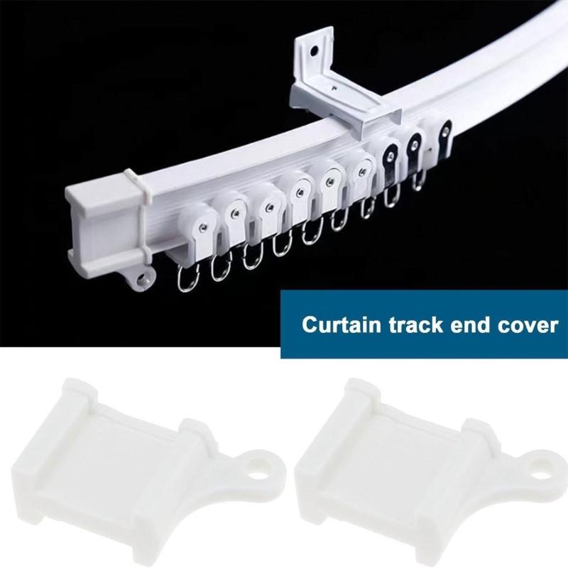 8Pcs Plastic Flexible Bendable Curtain Track End Stops Replacement Curtain Track Fittings End Caps for Smooth Operation