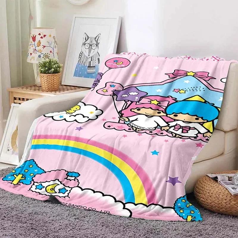 6 Größen Warme Weiche Sanrio Little Twin Stars Decke Flauschig Kinder und Erwachsene Sofa Plüsch Tagesdecke Überwurfdecke für Sofa Bett