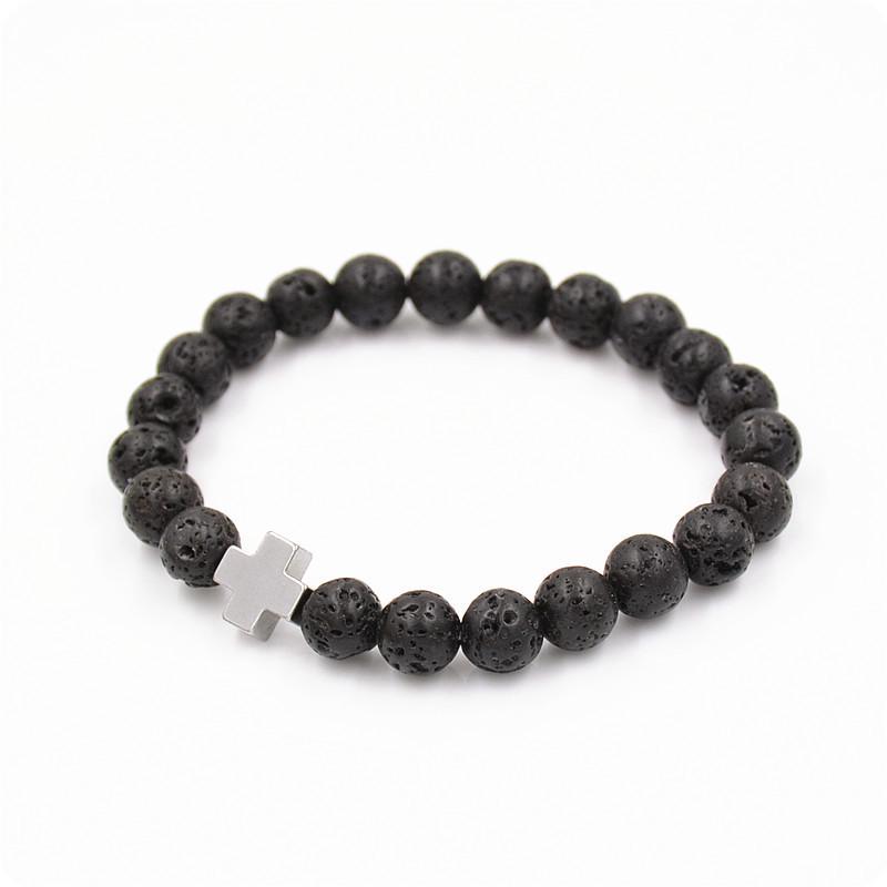 Colorful Agate & Lava Stone Buddhist Prayer Beads Bracelet, 8mm Natural Energy Stones