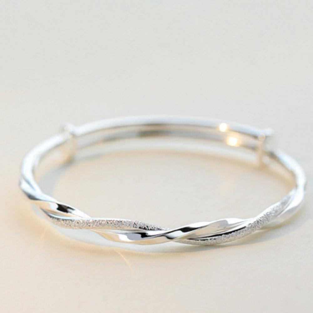 

Кільце-браслет S925 з крученим дизайном – Регульований розмір, З Кореї FREE срібний