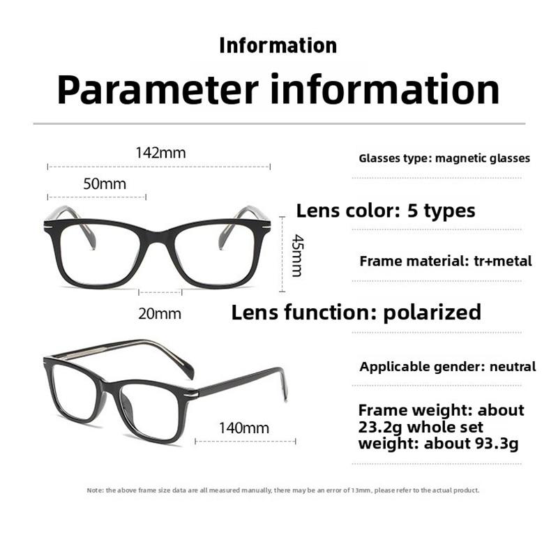 Magnetic Clip-On Polarized Sunglasses With Multiple Lenses Glasses Colorful Tinted Sunglasses Suitable For Nearsightedness