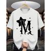 European Sizes Summer Men'S Fashion Short-Sleeve T-Shirt with Letter Pattern Print