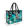 Trendy Turquoise Leopard Print Tote Bag Stylish Daily Use Casual Handbag