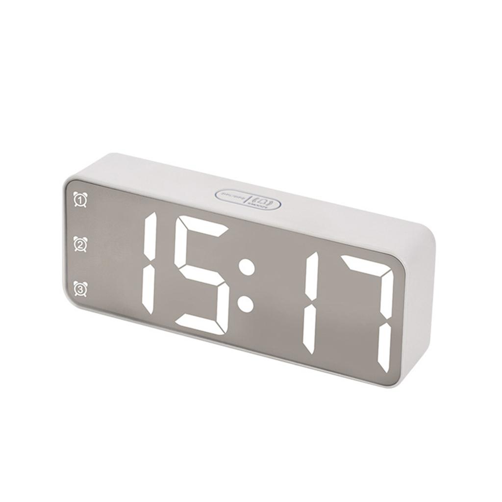Adjustable Brightness Bedroom Alarm Clock  Large Bold Numbers  Loud Volume  USB Cable   White and Black Colors