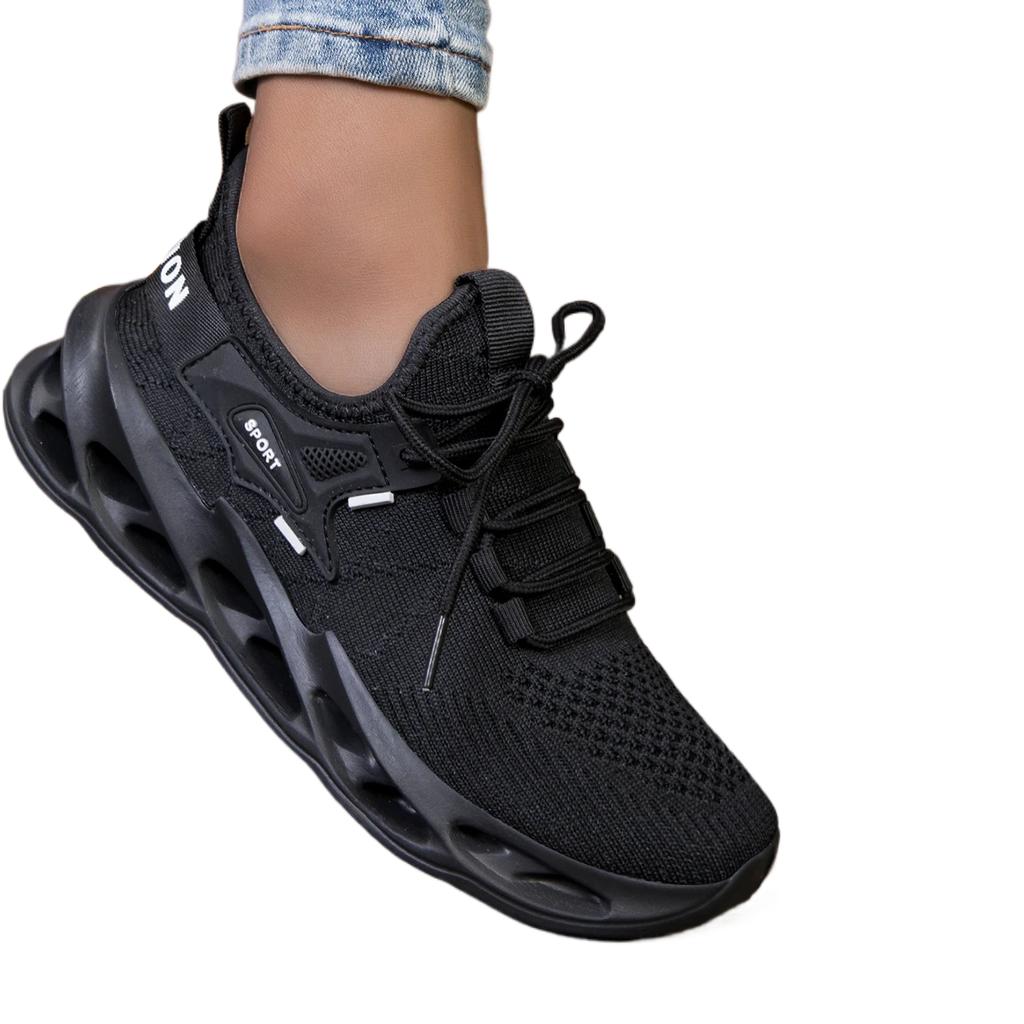 Fashion Women's Casual Slip-On Sports Shoes Soft Bottom Lace-Up Sock-Style Mesh Sneakers Comfortable Breathable Footwear for Ladies