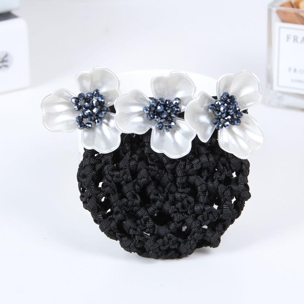 Headwear Korean Bun Snood Flower Hairpin Hairgrips Cover Net Sweet Women Spring Clip  for Girls