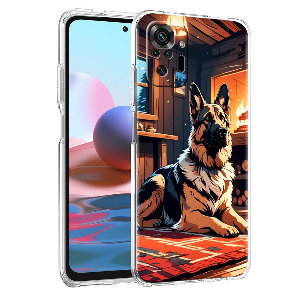 Etui Na Telefon Do Xiaomi Redmi Note 15 14 5G 13 12 10 11 Pro Plus 4G 14C 13C 12C Miękkie Pokrowiec Z TPU Kreskówka Pies Owczarek Niemiecki