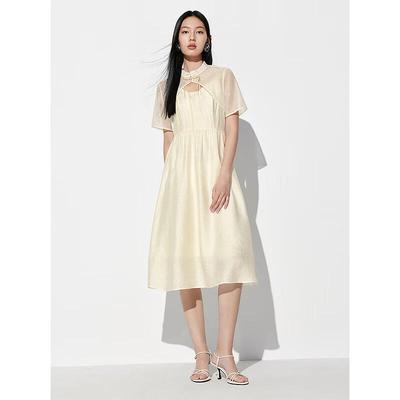 Peacebird Women's New Chinese Style Embroidered Two-Piece Dress