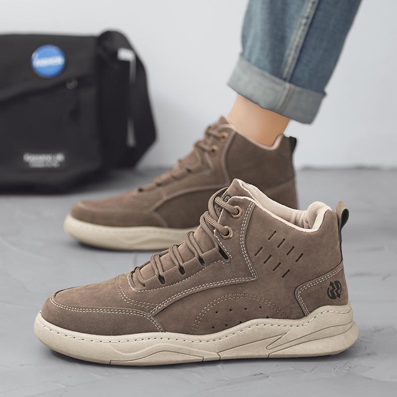 High Top Boots Men's Shoes Fashion Motorcycle Ankle Boots Shoes for Men Winter Boots Men's Sneakers Lace-Up Botas Hombre