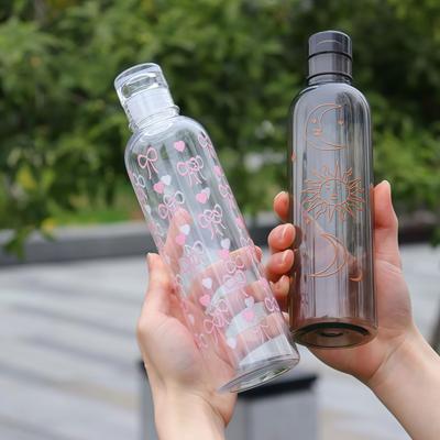 480ML Nieuwe Eenvoudige print Waterfles Sport Waterbeker Grote Capaciteit Draagbare Plastic Bekers Kinderen School Waterbeker Motiverende Beker