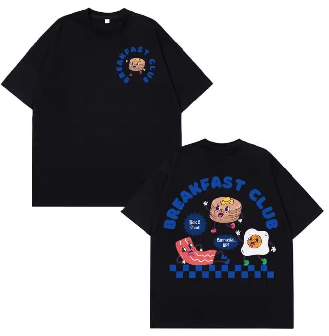 

Funny Breakfast Club Vintage Graphic Tees Summer Shortsleeved Cotton Fashion Loose Tshirt Unisex Women Oversized Trendy Tshirts S