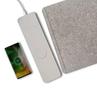 Felt Leather Dual-Sided Anti-Slip Waterproof Desk Mat with Wireless Charging for Phone & Earphones