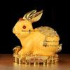 1 Stück Harz Kaninchen Sparschwein Glücksbringer Tierkreiszeichen Kaninchen Sparschwein Ornament Heimdekoration Chinesische Tierornamente Harzornament