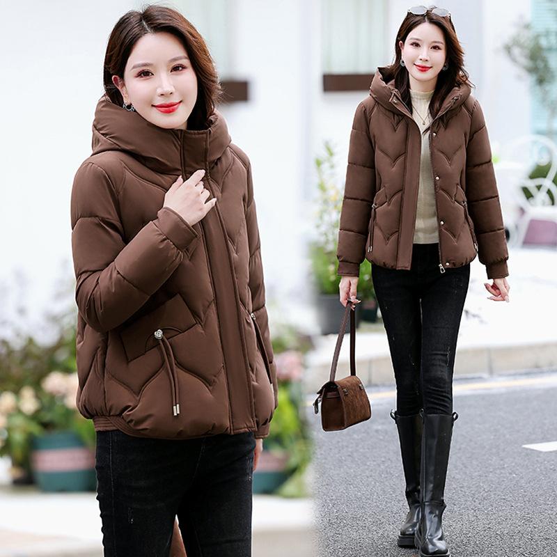 

Women s New Fashionable Versatile Hooded Cold Fluffy Thickened Warm Loose High-quality Fabrics Casual Sports Cotton Coat Jacket XL