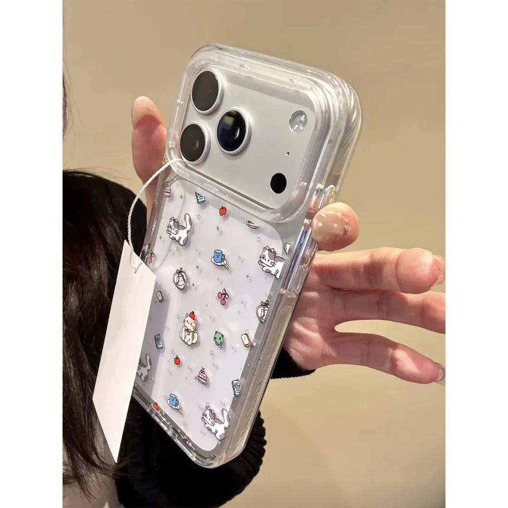 Star spotted cat applies to Apple 17Promax mobile phone case IP16 transparent 15 space case 14 cute 13 soft