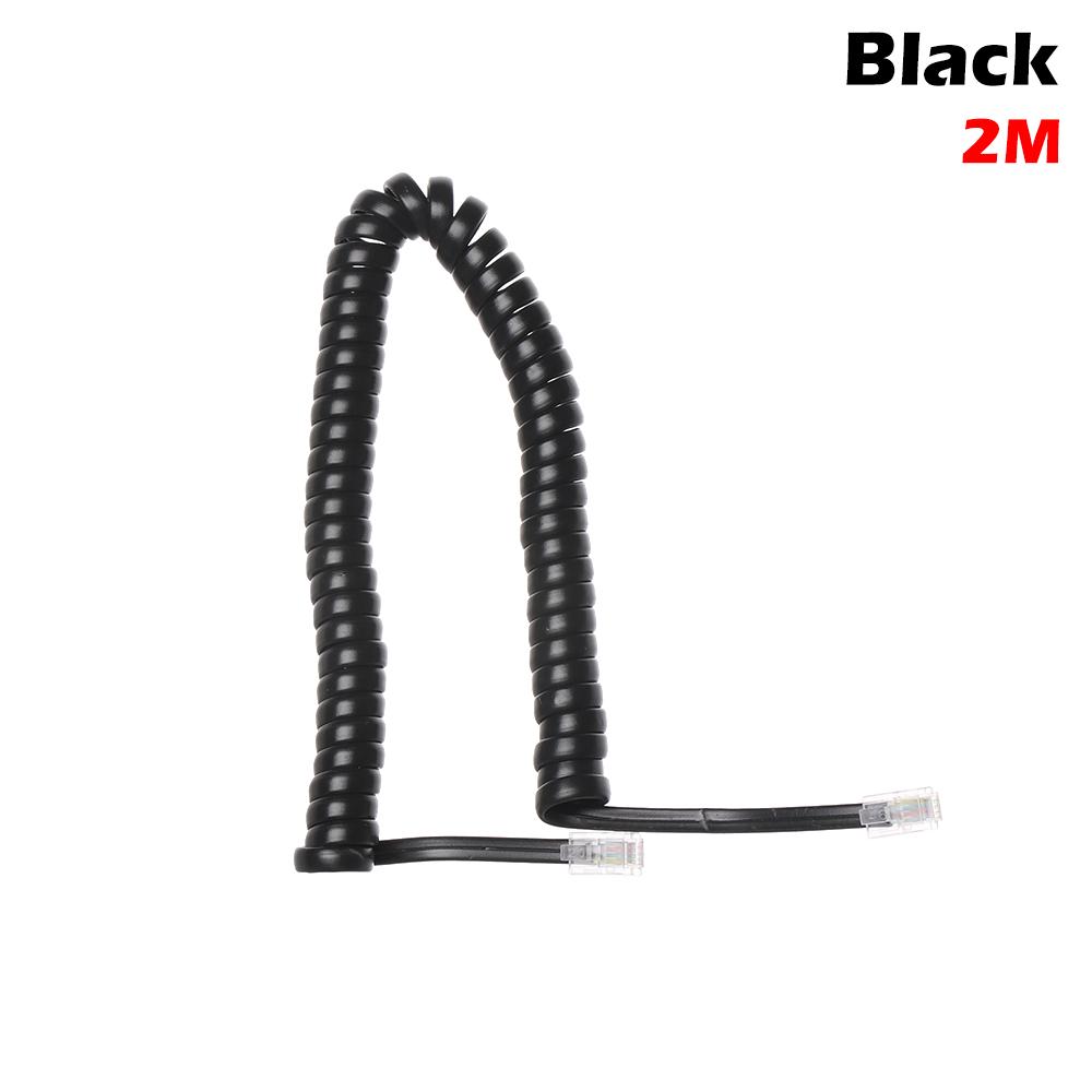 Telephone Cord Straighten 2m/3m Handset Line Machine Spiral Curve 4P4C Connector Copper Wire Phone Volume Curve Handset Cable