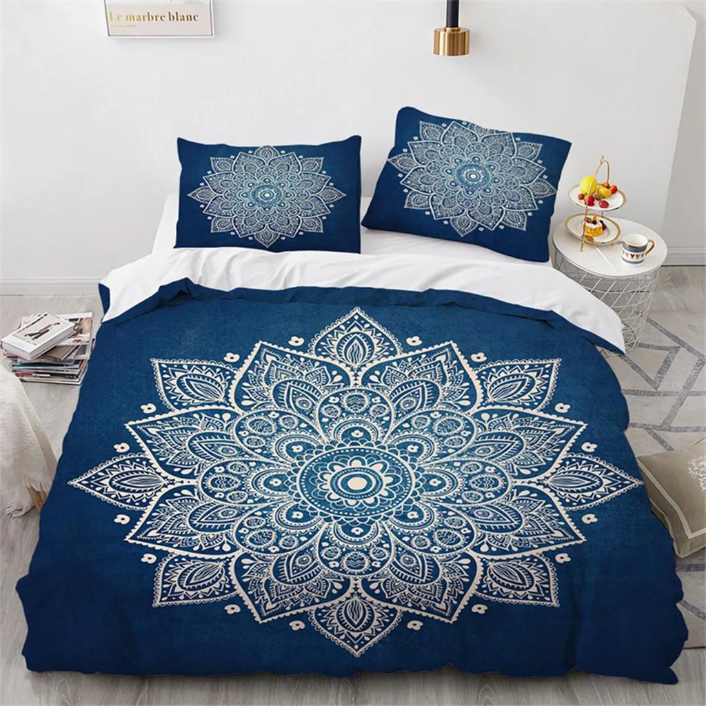 Bohemia Floral Mandala Duvet Cover Microfiber Exotic For Children Girls Women For Bedroom Decoration With Pillowcase Queen King
