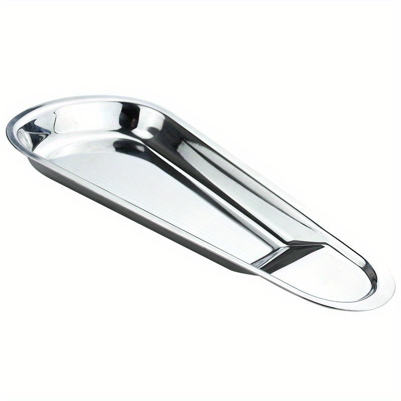 Stainless Steel Fan-shaped Tray Extra Thick Spoon Food Tray Buffet Tray Tray