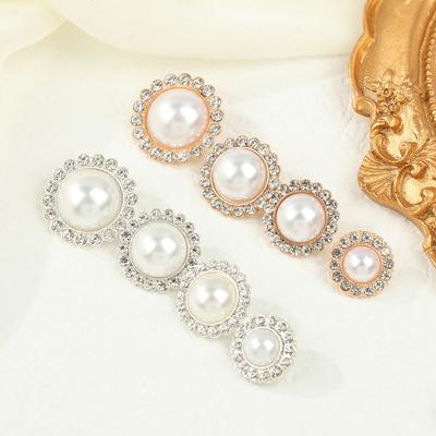 Sewing Button Needlework Shirt Buttons Sewing Accessories Shiny Rhinestone Pearl Clothing Buttons