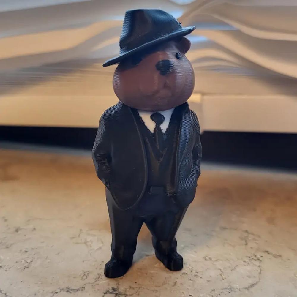 3D Printed Bandit Gang Squirrel Statue, Gentleman Squirrel Otter Detective, Weirdo Enthusiast, Home Decoration Ornament чёрный