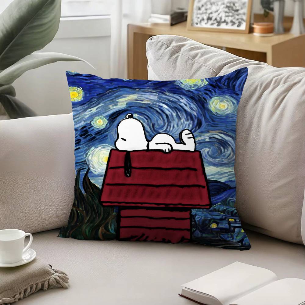 Cartoon Dog-S_SnoopyS Pillow Case Pattern Printed Pillowcase For Living Room Sofa Cushion Cover & Bedroom Decor