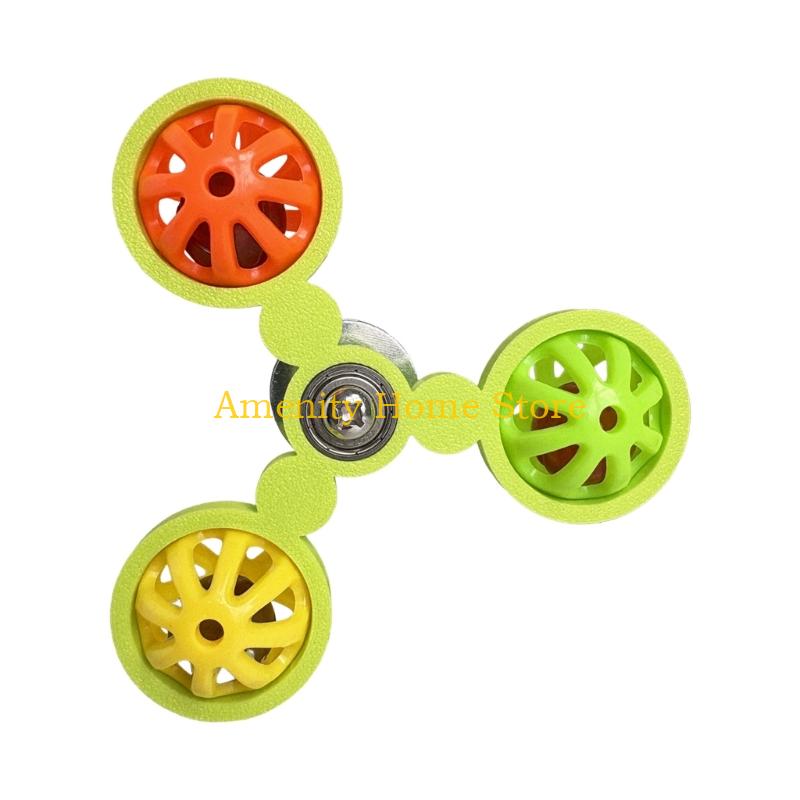 F26C Stimulating Cockatiel Toy Rotating Color Windmill Bells For Small Sized Birds зелёный