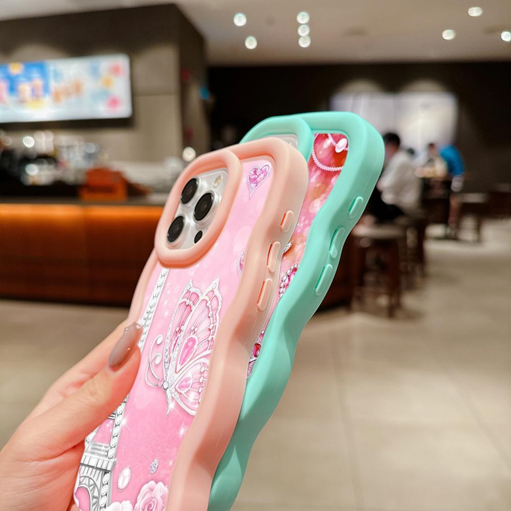 Macaron Soft TPU Phone Case for Samsung A11 A12 A13 A14 A15 A23 A24 A25 A52 A53 A54 A55 A30 A50 S20 S23 FE S24 Ultra Cover Ae62 Butterfly Eiffel Tower