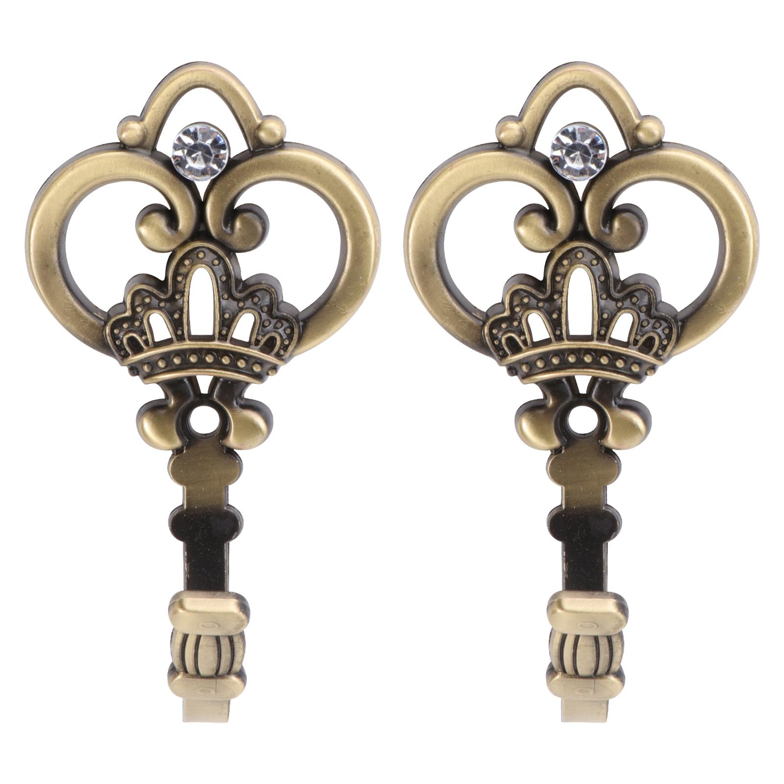 

1 Pair European Curtain Hooks Alloy Crown Curtain Hook Wall Mounted Tiebacks Hooks Curtain Hardware Decorative Metal Wall Hook