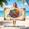 Music General Theme Beach Towel Personalized Custom Name & Text Soft Quick Dry Beach Towel for Swimming Travel