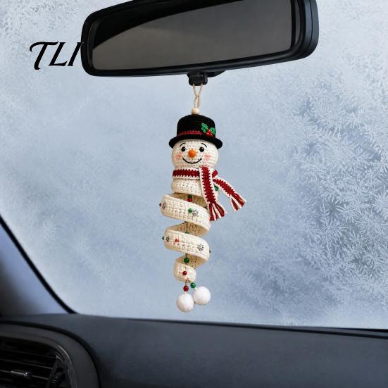 Creative Crafting Set Crochet Doll Spiral Ornament DIY Kit, Holiday Craft with Yarn Project Soft Yarn, Beads, Christmas Tree Hanging for Window