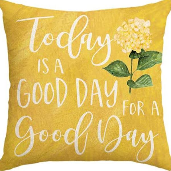 Small Daisy Flower Pillowcase New Striped Linen Home Fabric Sofa Pillowcase Light Luxury