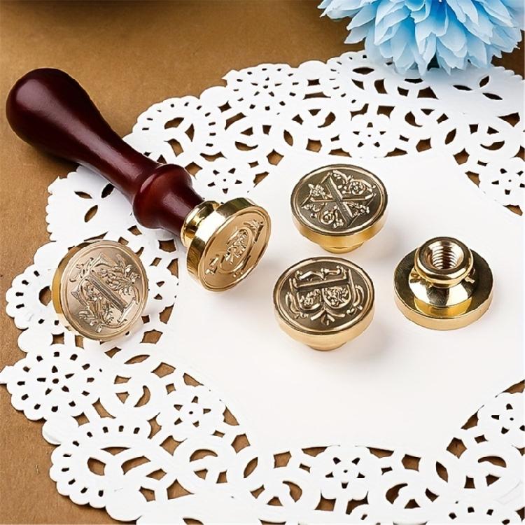 Wax Seal Stamp Set,Sealing Stamper Kits,Wedding Postage Stamp,Wood Handle with Brass Head for Wedding Greeting Cards