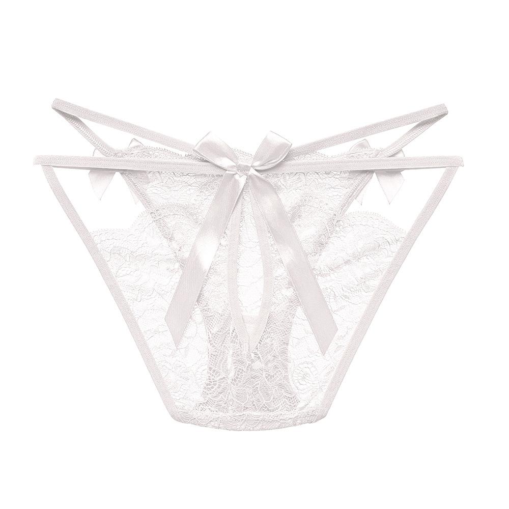 Sexy Lace Pure Lust Seduction Women's Briefs Mood Hollow Bow Mid-waist Comfortable Cotton Crotch Girl Panties