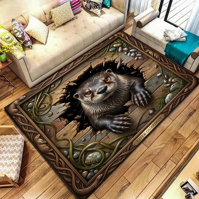 Animal drilling Kapibala Carpet Rug for Living Room Bedroom Home Sofa Decoration,Kids play Non-slip Floor Mat